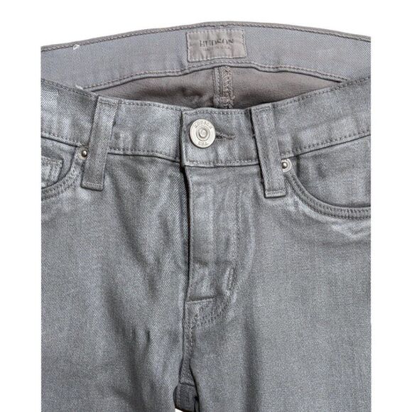 NWT HUDSON Krista Super Skinny Metallic Silver Jeans Womens Size 24 - Picture 4 of 8
